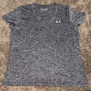 Under Armour Women's Heathered Black/Grey V-Neck Tee